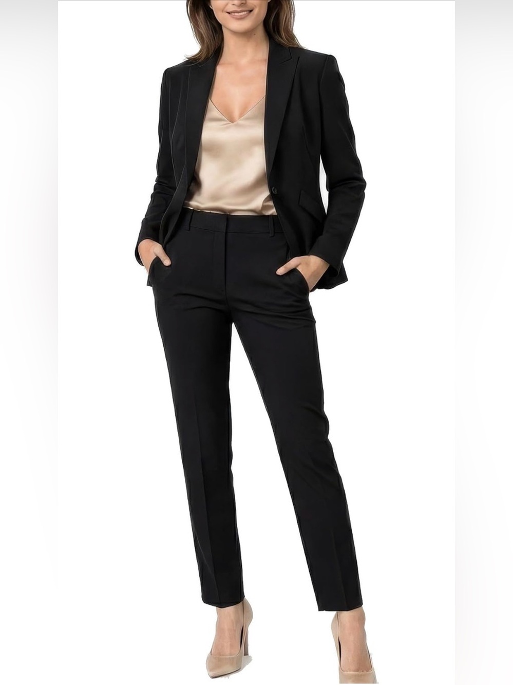 Marycrafts Women's Blazer Pant Suits Set Business Professional Workwear Suit
